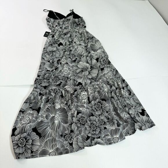Express Dress Womens Medium Black Floral Bloomcore Sleeveless Maxi NWT beachy - Picture 7 of 9